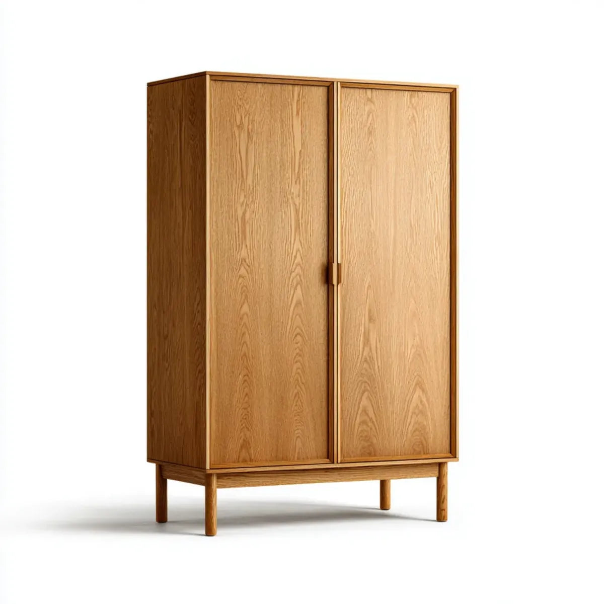 Kleiderschrank 2-türig Eiche natur 100 x 55 x 190 cm Holzwerkstoff mit Eichenfurnier rechteckig