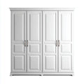 Kleiderschrank 4-türig Weiß 240 x 60 x 220 cm MDF Rechteckig