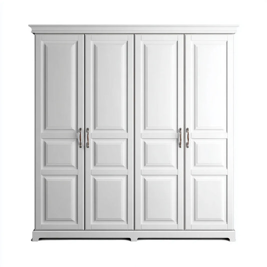 Kleiderschrank 4-türig Weiß 240 x 60 x 220 cm MDF Rechteckig
