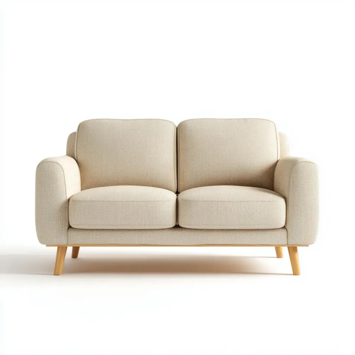 2-Sitzer Sofa Beige 160 x 85 x 82 cm Polyesterbezug Rechteckig
