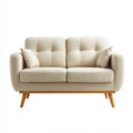 2-Sitzer Sofa Creme rechteckig 170 x 85 x 88 cm mit Polyesterbezug und Massivholzfüßen