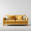 2-Sitzer Sofa senfgelb mit Polyester-Samtbezug rechteckig 180 x 85 x 86 cm