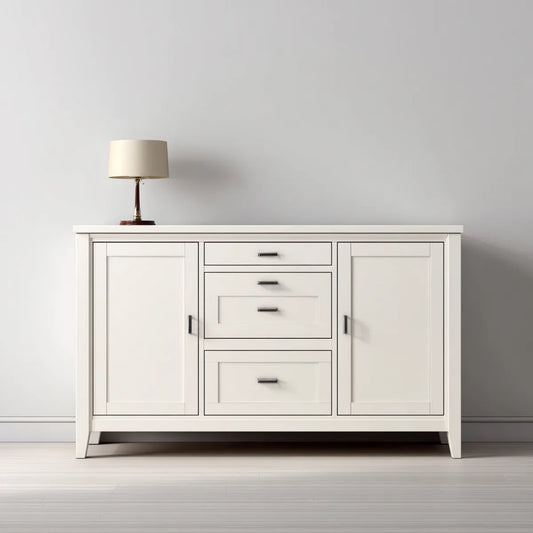 Sideboard mit 2 Türen und 3 Schubladen Weiß 150 x 40 x 90 cm MDF Rechteckig