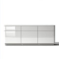 Sideboard Weiß Hochglanz mit 3 Schubladen und 3 Türen aus MDF 180 x 45 x 80 cm