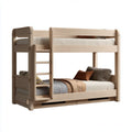 Kinder Etagenbett Natur 90 x 200 cm aus massivem Eichenholz Rechteckig 208 x 102 x 170 cm