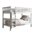 Etagenbett Kinderbett Weiß 90 x 200 cm Massivholz Kiefer Rechteckig