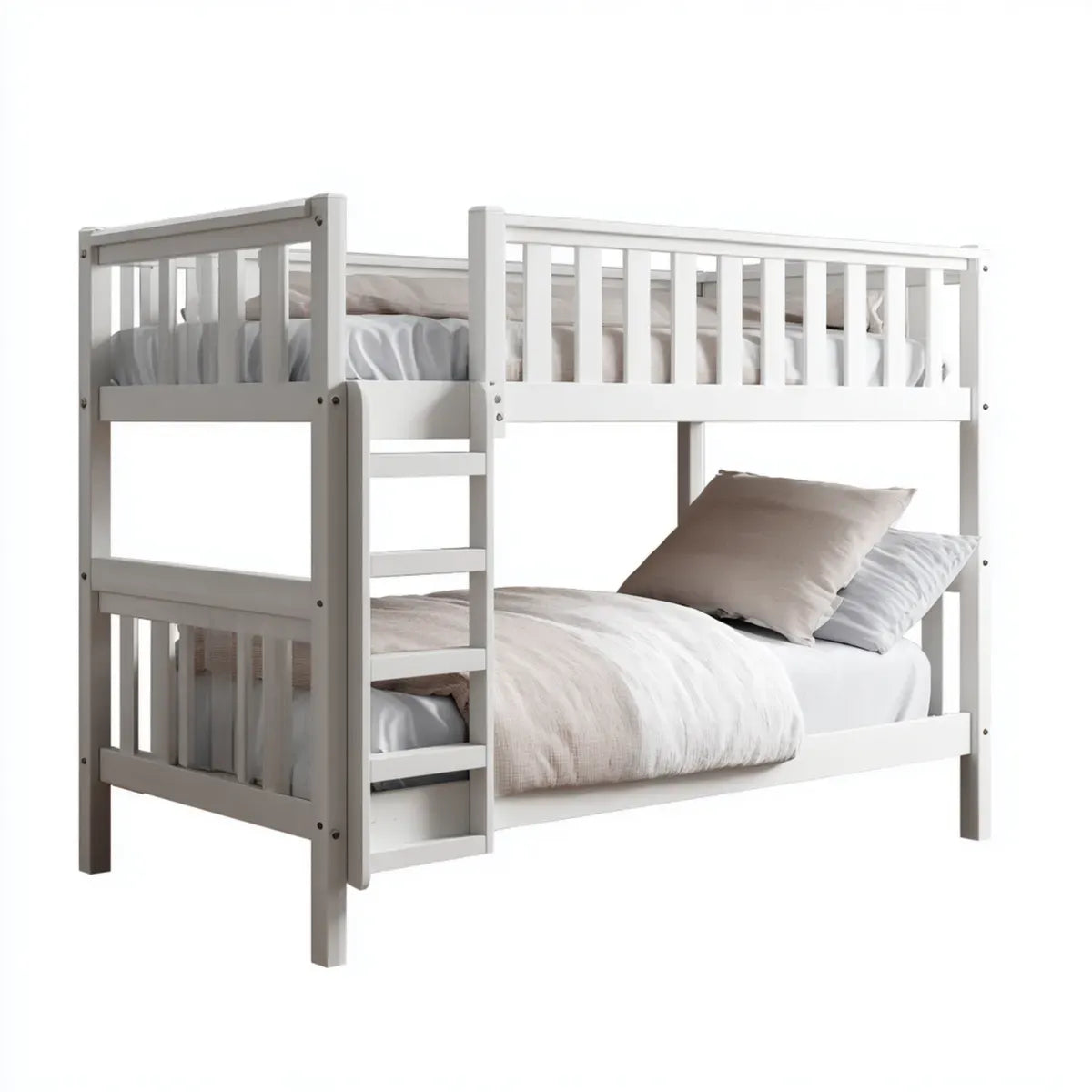 Etagenbett Kinderbett Weiß 90 x 200 cm Massivholz Kiefer Rechteckig