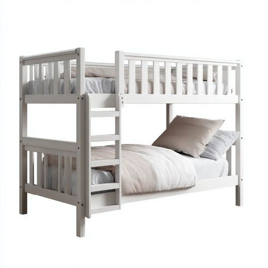 Etagenbett Kinderbett Weiß 90 x 200 cm Massivholz Kiefer Rechteckig